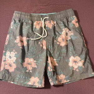 Goodfellow & Co. Men's Swim Trucks Tropical Gray & Pink Floral - Size Medium